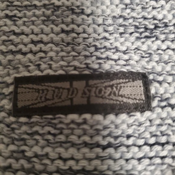 HUDSON Women's Size L Multi navy stripe 100% cotton classic tunic sweater - Picture 10 of 11